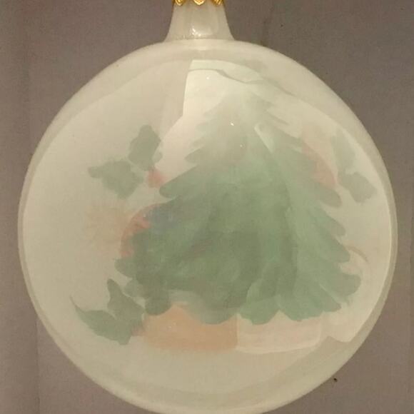 Christmas Bellagio Italian Mouth Blown Hand Painted Glass, Christmas Tree, 4.5" - Picture 2 of 5